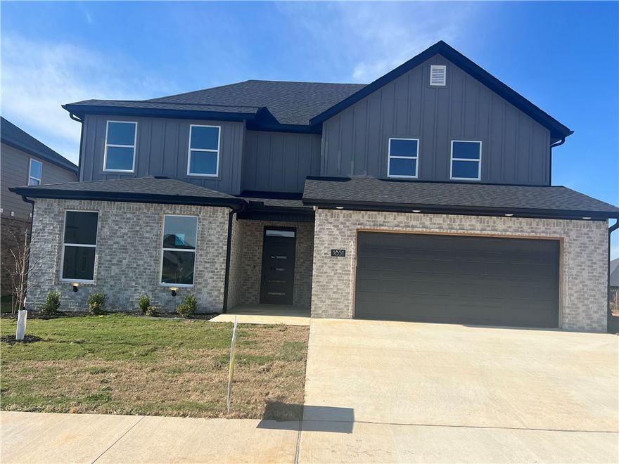 This beautifully upgraded home offers outstanding value and space. The open-concept main level features an oversized island, quartz countertops, custom ceiling-height cabinets, a walk-in pantry, and luxury vinyl plank flooring. Two bedrooms, two full baths, and a cozy study complete the first floor, while the upstairs includes two more bedrooms, a full bath, and a spacious theater/game room. Highlights include tiled showers, an electric fireplace with custom trim, an EV charging port, and a gas line for outdoor grilling. Walkable to top schools and minutes from I-49, downtown Bentonville, and Walmart HQ.