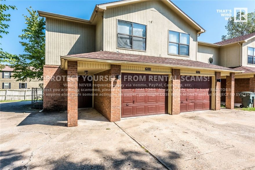 COMING SOON! Available approximately 1/5/26! No pets. Don’t miss this 3-bedroom, 2-bath four-plex in a highly desirable area! Conveniently situated near shopping, dining, hospital, parks, and just a short drive to the University of Arkansas. This home offers carpeted main living areas, ceiling fans, and a U-shaped kitchen with ample cabinetry and a peninsula breakfast bar—perfect for everyday living. Enjoy three spacious bedrooms and relax on the deck out back! *Available date may change. Property is tenant occupied - do not disturb the tenant. **Tenant is responsible for all utilities and lawn care/maintenance.