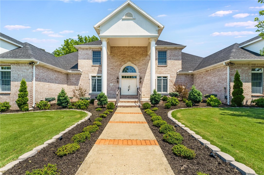 Beautiful home in the Estates of Har-Ber Meadows! It's not often these homes become available. This 5,600 sqft home has four large bedrooms-all with their own private bathroom. Home is well appointed with Andersen windows, real hardwood floors, large office with nice built-ins, large laundry room, unique enclosed patio kitchen leading to a huge covered outdoor patio/deck, playroom on second floor, ice maker & trash compactor, separate 4th car garage that includes a storm shelter. The 3 car garage has new epoxy floors. Also included: Backyard has wrought iron fence, additional driveway to back of 4th car garage, two new A/C units, new roof, and even a greenhouse in the back yard.