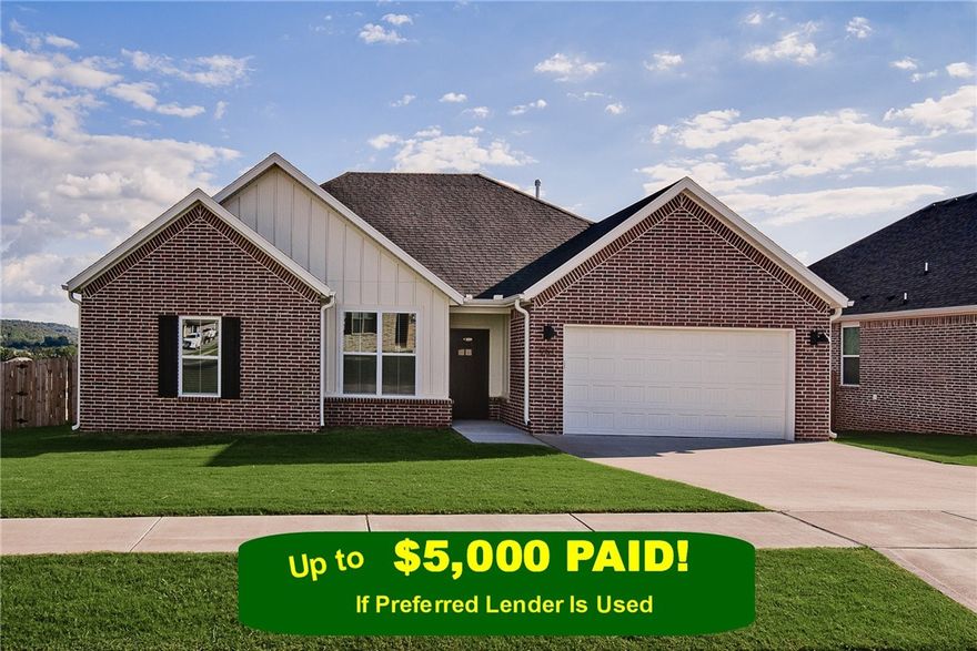***Up to $5,000 PAID if preferred Lender is used.*** Welcome to this stunning 4 bedroom, 2 bath home in the heart of Prairie Grove. This thoughtfully designed home offers modern style with every comfort. The open split bedroom layout features luxury vinyl plank flooring throughout, a spacious living area, and a beautifully designed kitchen with granite countertops, stainless appliances, pantry, and ample cabinet space. With an annual HOA of just $300/1st year & $200/year thereafter, you'll enjoy the neighborhood charm of Mountain View Estates while staying close to Fayetteville amenities.