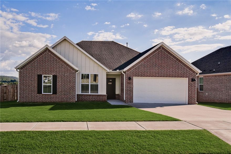 Welcome to this stunning 4 bedroom, 2 bath home in the heart of Prairie Grove. This thoughtfully designed home offers modern style with every comfort. The open split bedroom layout features luxury vinyl plank flooring throughout, a spacious living area, and a beautifully designed kitchen with granite countertops, stainless appliances, pantry, and ample cabinet space. With an annual HOA of just $300/1st year & $200/year thereafter, you'll enjoy the neighborhood charm of Mountain View Estates while staying close to Fayetteville amenities.