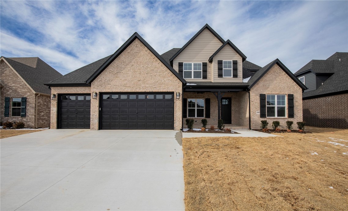 New Construction in SW Bentonville! The Weston Plan. Home features 4 bedrooms, 3.5 baths, study, formal dining and bonus room. Primary Bedroom on lower level and 3 bedroom plus bonus upstairs. Walking distance to Central Park Elementary School. Quality modern finishes. Upgraded amenities include 10' ceilings on 1st floor, 2-50 gallon water heaters w/ circulation pump, 6' soaker tub, cedar beams, ceiling high kitchen cabinets, covered outdoor patio with fireplace, central vac, & more. Great open plan - spacious kitchen with center island, double ovens, hooded vent, & custom cabinets. Living room and patio wired for sound. Welcome home to Clarendon Heights!