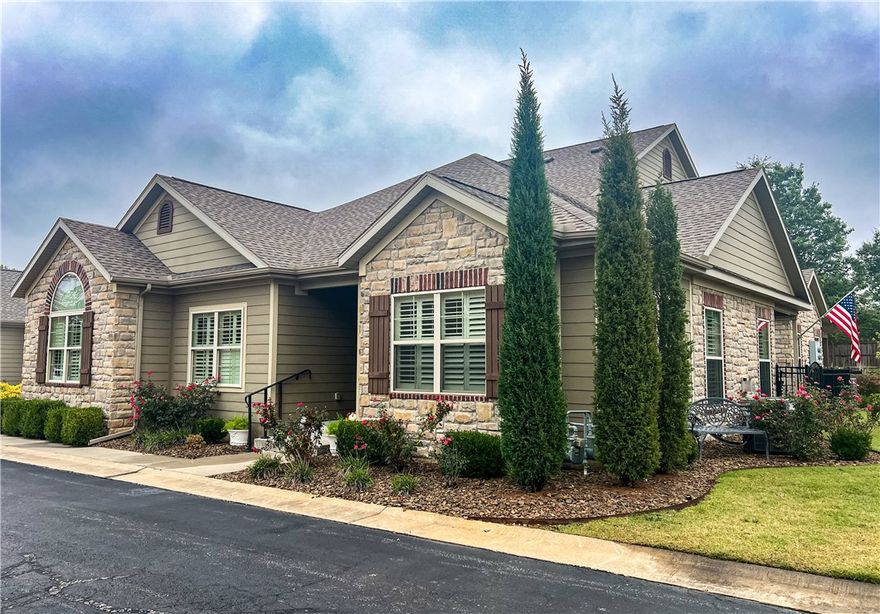 Welcome to The Arbors at Deer Crossing! This beautifully maintained 2-bedroom, 2-bath home with a dedicated office offers 1,895 sq ft of comfortable, modern living. The open-concept layout features abundant natural light, spacious living and dining areas, built-ins, and a thoughtfully designed kitchen perfect for entertaining or everyday living. Enjoy peace of mind with a new roof installed in 2024. Located just steps from Thaden Field Airportāhome to fine dining at Theosāand only minutes from Osage Park, youāll have easy access to some of Bentonvilleās best recreation, dining, and entertainment. Schedule your showing today.