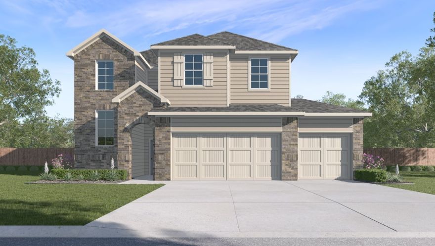 The Pierce Plan in Renley Rae in Springdale, AR! This 2-story plan offers 4 bedrooms, 3.5 bathrooms, and an upstairs game room! These homes feature engineered wood flooring throughout the first floor, tile flooring in the primary bathroom, and carpet in all upstairs bedrooms and game room. The kitchen features quartz countertops, 42’’ cabinets, black hardware, and a gas range. The living room features a beautiful modern fireplace with a poplar mantle! Fans are included in all bedrooms, living room, and upstairs game room! The primary ensuite will have a walk-in shower, separate tub, and quartz countertops! The exterior of these homes will have 4-sides brick with Hardie® siding (per plan) with a 3-car garage! Each home will have a lovely covered back patio. Taxes, HOA, and parcel TBD. Home is located within Tontitown city limits but has a Springdale address and zip code.