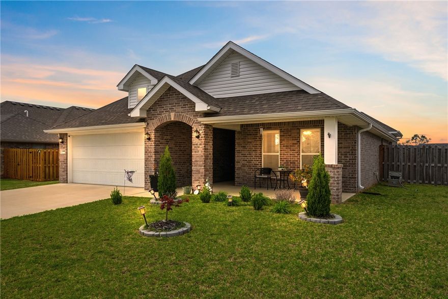 Built in 2022, this well-designed home in the desirable Avalon community offers 3 bedrooms, 2 bathrooms, and approximately 2,037 square feet of comfortable living space. The open layout creates an easy flow between the living, kitchen, and dining areas, while tall ceilings in the main living spaces and primary suite enhance the sense of space. The kitchen provides generous counter space, bar seating, and a large pantry for storage. The primary suite features double vanities and a convenient connection between the utility room and closet. A gas line has been added to the laundry room, allowing for a gas dryer option. Enjoy the covered back patio overlooking a fully fenced backyard with a 12x14 storage shed that conveys with the home.