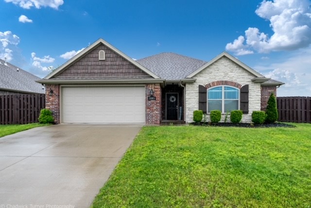 Outstanding, like new 3 bed/2bath all brick home with split floor plan. Lovely covered patio & private back yard with no neighbors behind you! Beautiful white kitchen with subway tile, an island, bar seating, pantry, SS appliances, and even has a spot to install your own beverage fridge! Granite counters, walk in closets, jetted tub and walk in shower in master bath. Hard surface flooring throughout, carpet in the 2 secondary bedrooms. Agent owned.