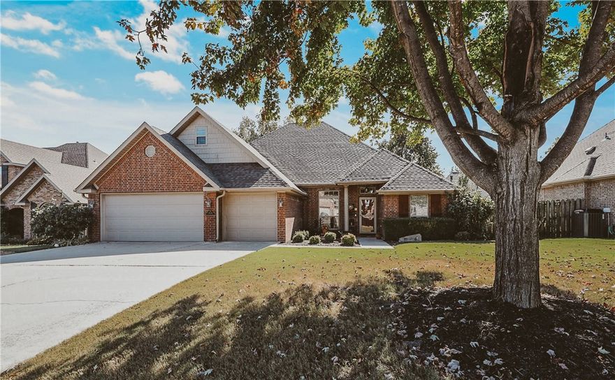This Beautifully maintained 4 BR 3 BA + BONUS Room home has wood floors, granite countertops, 2 fireplaces (gas & electric), gorgeous composite/easy care decking & a Hot tub!  Open & spacious living areas are part of this well-designed split bedroom floorplan. Fully fenced backyard has tasteful planters & sprinklers. The upstairs Bonus room is ideal for a game room, craft room or large office!  The crown molding in the home adds a beautiful finishing touch!  The Kitchen has gorgeous custom designed cabinets, gas cooktop, extra buffet area, pantry & breakfast area. Pretty outdoor fountain in entry is included!  The 3 car garage has a wall divider for the 3rd bay - ideal for a workshop area if desired. Garage also has a storm shelter!  New Roof in 2023! Conveniently located near local shopping areas with trails & beautiful parks nearby. Quailridge Subdivision has the perfect blend of amenities! Community pool, parks, playgounds, clubhouse, pickleball courts & more!  This home is a true beauty in a great neighborhood!