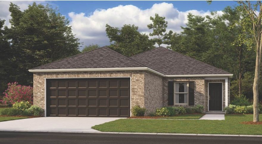 The charming Bridgeport plan is rich with curb appeal with its welcoming covered entryway and front yard landscaping. This one-story home features 4 bedrooms and 2 bathrooms. Enjoy the large open-concept living room, fully equipped kitchen with energy-efficient appliances, ample counterspace, and corner pantry. The laundry room, conveniently located just off the garage, is perfect for any sized family. Learn more about this home today! *Photos are of similar model