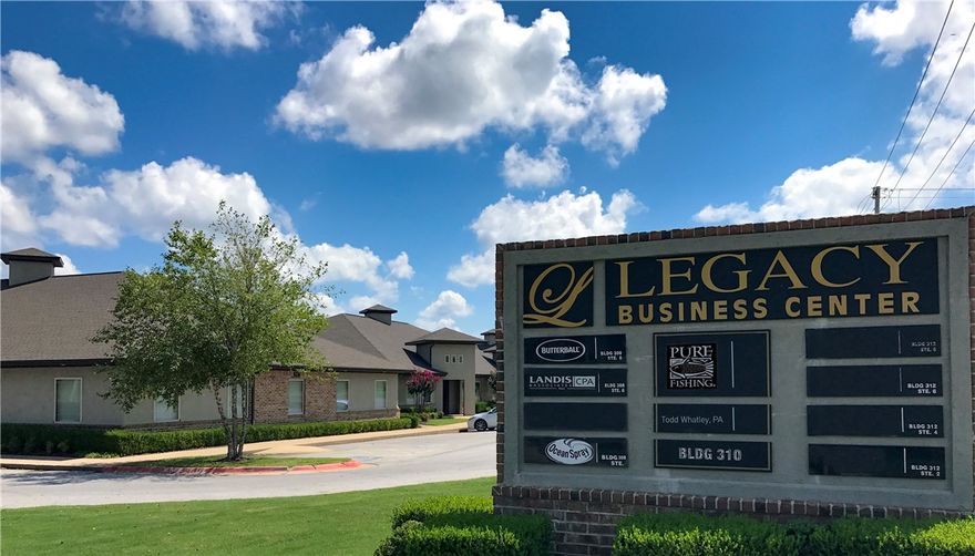 Office space available for lease at Legacy Business Center in Bentonville, one of the fastest growing areas in Northwest Arkansas. The property is 2.0 miles from the new Walmart Home Office campus and less than a 9-minute drive to I-49. Area is experiencing exponential growth and has great amenities such as Climb Bentonville, the Bentonville Brewery and Osage Park.
• +/- 2,100 square feet of office space for lease
• Modified gross lease
• 0.3 miles to the Bentonville Municipal Airport