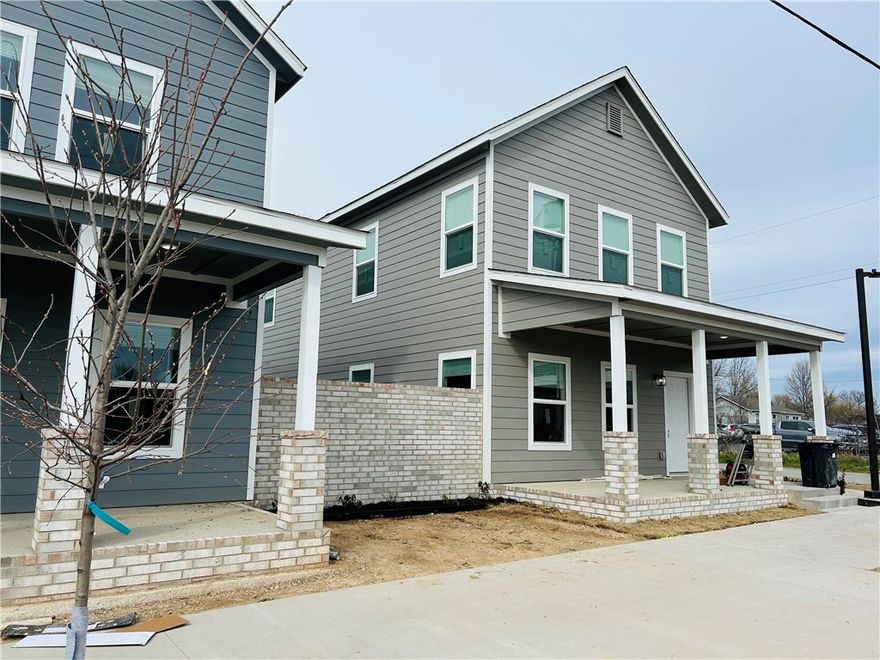 Brand new duplexes available for lease in downtown Springdale.  This townhome is a stacked duplex with TWO SEPARATE UNITS!  The 1st and 2nd floor units have almost the same layouts and finishes.  
This brand new two bedroom, 1 bath home features:  A modern kitchen with granite countertops, stainless steel appliances, pantry, washer and dryer, spacious closets, and so much more.  Steps away from the Jones Center, Luther George Park and  the vibrant downtown area.  Walk or bike to local shops, restaurants, concerts, and the ongoing revitalization that's bringing new energy to the area.  
$1,350 per month with a $1000 deposit.  High speed internet is included.  12 month lease required.  
Pet friendly with an additional $250 non-refundable deposit and $50 extra monthly fee per pet.