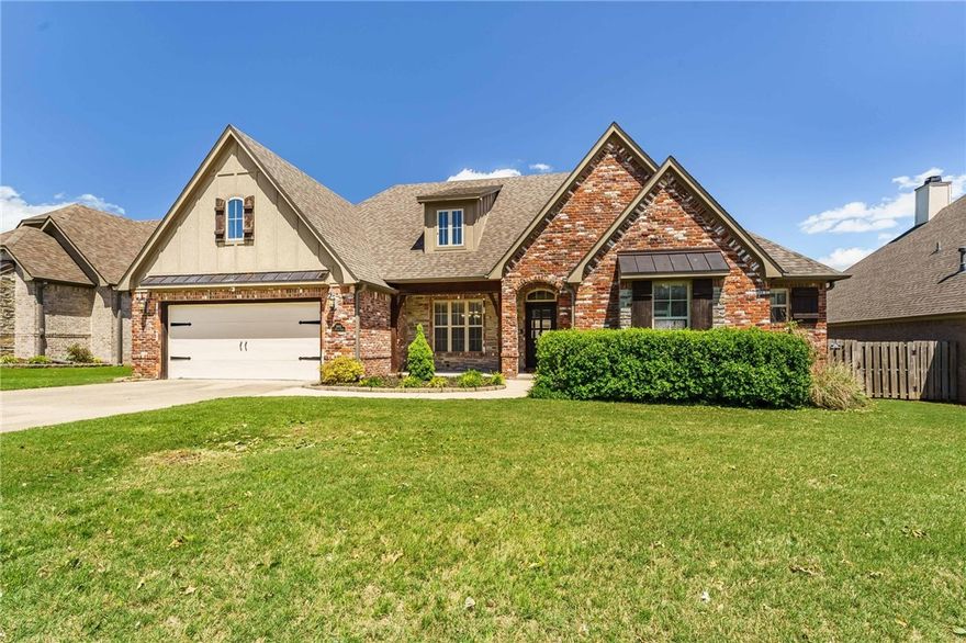 Beautiful all-brick home located in an established pocket of Springdale! This one level, 3-bed, 3.5-bath offers the ideal floor plan. Inside, the open concept living space flows perfectly for entertaining & everyday living with a wood burning fireplace, its own dining space, a spacious living room with tons of natural light. The kitchen features granite countertops, pantry, stainless steel appliances & eat in kitchen. Large primary en-suite includes a jetted tub, double vanity, tile shower & two walk-in closets. The primary bedroom is strategically tucked away with its own private deck entrance. Relax on the spacious back deck overlooking the fully fenced backyard, perfect for a playset or trampoline. Each bedroom has its own en-suite with one sharing the office. With the home being close to all the amenities, 1 mile from Lake Fayetteville, 3 miles from Downtown Springdale, 4 miles to Johnson Square. All just under a 10-minute drive. Roof, 2021 with transferable warranty.