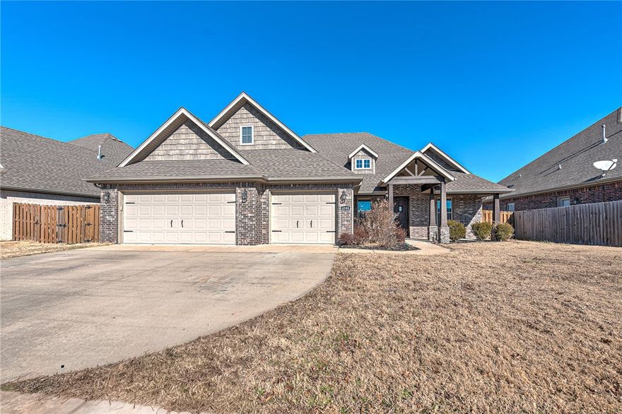 Highly desired, stylish, and spacious 4-bedroom, 3-bathroom home with a 3-car garage located in the Villages of Sloanbrooke, built by Riverwood Homes. This home offers a serene outdoor setting, as it backs up to the ponds along the Owl Creek Trail Corridor, where wildlife visit frequently. The spacious open kitchen features granite counters, gas cooktop, double oven, built in microwave, and a large island with a double basin sink.  The primary suite is situated on the main level and features an oversized bathroom equipped with double sinks, a walk-in shower, a tub, and a generously sized walk-in closet.. The large covered patio features a gas fireplace and is setup with 220 for a hot tub. Split floor plan with three bedrooms and two full baths on the main level and a fourth bedroom or bonus on the second. Home is plumbed for whole house vacuum system.