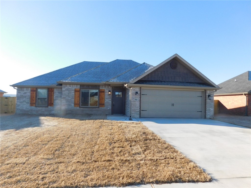 New all-brick construction under $300K! 1400 SF, 3 BR, 2 BA, 2 car garage, granite, fireplace, premium vinyl plank flooring, split bedrooms, large, covered patio & nice views. Fenced backyard & fully sodded yards. If buyer uses preferred lender for financing, Lender will give a $5000 credit on closing cost and builder will pay up to $2500 for a total of $7500 towards closing cost.