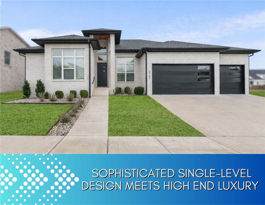 Experience upscale living in Aurora with this stunning single-level home. The open-concept design impresses immediately with a sun-drenched living room featuring custom beams and a linear gas fireplace. The heart of the home is the chef’s kitchen, equipped with a waterfall quartz island, double ovens, 5 burner gas cooktop, stainless steel hood, custom cabinets and a walk-in pantry. The primary suite offers a true spa experience, including a luxe ensuite with a soaking tub and a massive closet with built-ins and laundry access. Whether you are hosting in the dining room, mixing drinks at the bonus room wet bar, or relaxing on the covered patio by the outdoor fireplace, this home is built for entertaining. Includes three large secondary bedrooms and the flexible fourth bedroom that would be a perfect study. Aurora residents have access to TONS of community amenities. Adult pool, family pool, bike repair station, dog park, elevate fitness course, sports court, open air clubhouse & playground! Internet included in POA!