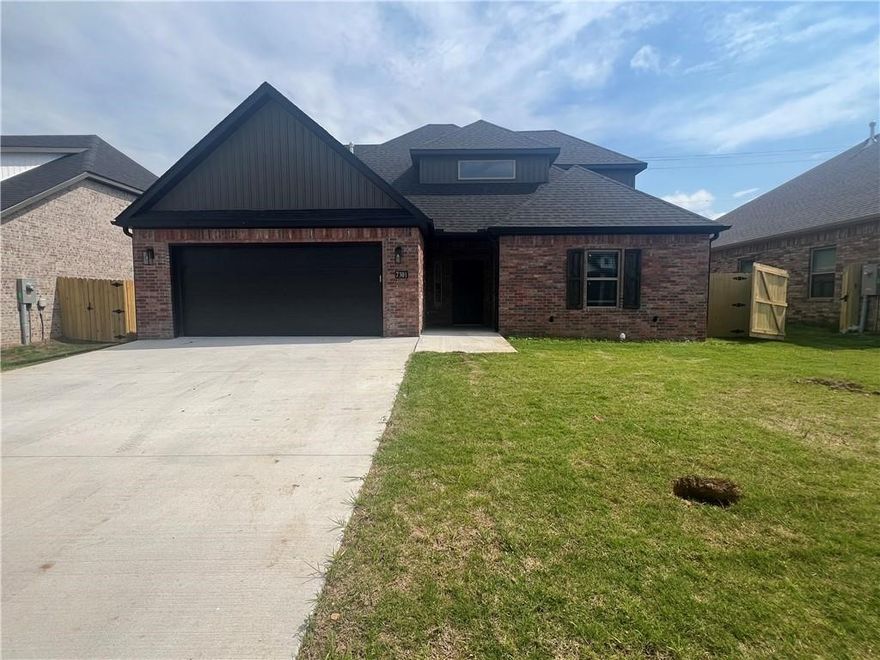 Welcome your family to a welcoming new neighborhood, Walnut Grove! This new home offers 4 bedrooms and 3 bathrooms including some upgrades such as wood flooring, custom built cabinets, a nice gas log fireplace in the living room, a wine rack and pantry in the kitchen, rain head and handheld shower heads in walk-in master shower with a built-in tub, and large walk-in closet! Enjoy the nice sized covered back patio and fenced in backyard!