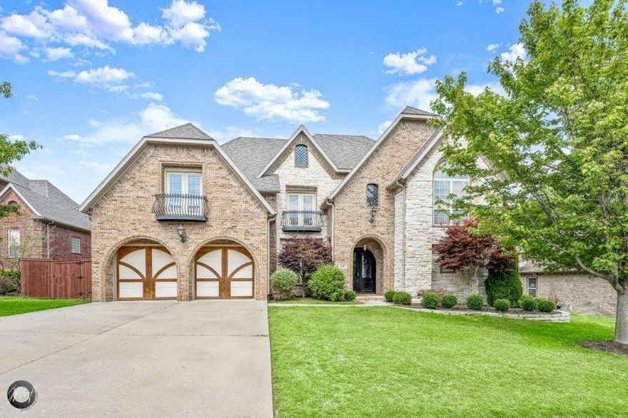 This home has it all! Stunning interior details that include cascading staircase, curved upper level landing, 20 foot ceilings in the main areas with extensive moldings and so much more. Formal office that could be 5th bedroom, built in study/office station on main level, Main suite with updated bath and double sided modern fireplace. Theater/game room with wet bar, granite and 2nd balcony. 2.5 car garage with one side tandem for golf cart or workshop space. The property comes with landscaping paid by owner