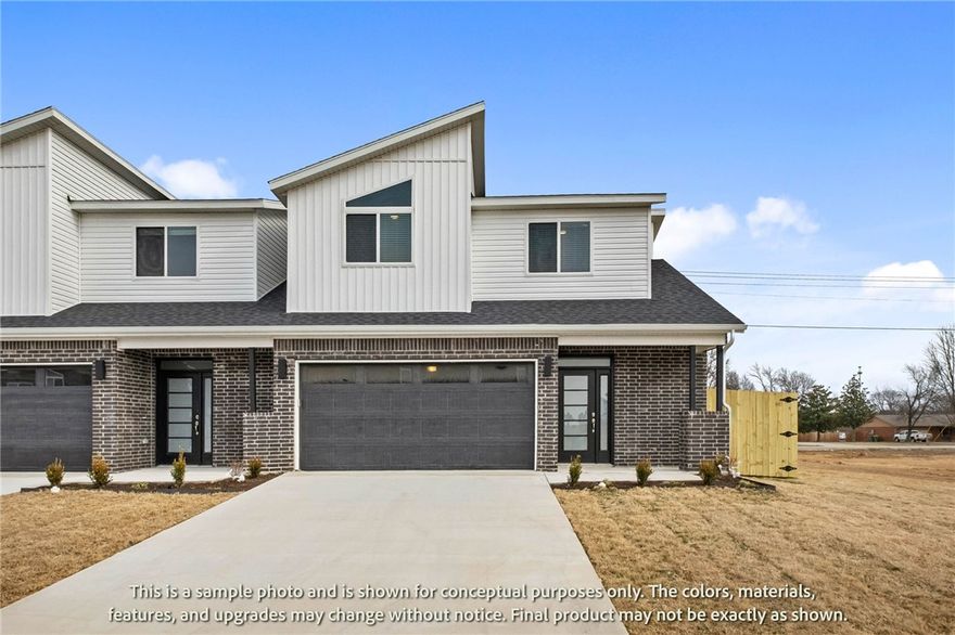 Welcome to Crystal Cove, where modern design meets everyday comfort in this beautifully crafted 3-bedroom, 2.5-bath townhome by Sunrise Homes. This ~1,582 sqft layout features a desirable primary suite on the main level, offering both convenience and privacy. The open-concept living space is highlighted by a soaring vaulted ceiling and large Clerestory Windows bringing in natural light for a bright, airy feel throughout. Also featuring a sleek electric fireplace, creating an inviting atmosphere. The kitchen flows seamlessly into the dining and living areas, perfect for entertaining. Upstairs includes two additional bedrooms, a full bath, and a loft-style hallway overlooking the main living area. Enjoy outdoor living with a covered back patio and private backyard. Low-maintenance living with thoughtful design throughout makes this home ideal for a variety of lifestyles. 

Builder’s credit of $3,000 and Lenders Credit Up To $5,000 with Preferred Lender.