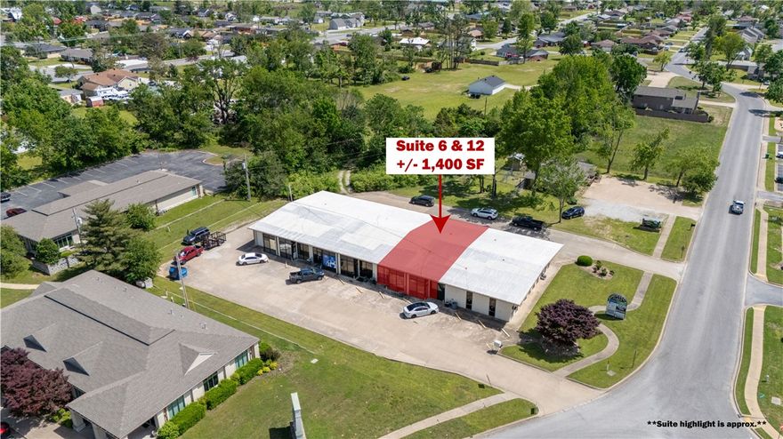 Well maintained +/- 1,400 SF commercial suite in Rogers, AR offers a versatile layout ideal for a wide range of business uses. The space features both front and rear entrances, two restrooms, a kitchen, and a welcoming reception or waiting area. A large open room provides excellent flexibility for a retail floor, salons setup, or collaborative workspace, while four private rooms can accommodate offices, treatment rooms, or client focused services. Positioned just off W Walnut St with approx. 24,000 VPD, the property benefits from strong visibility and convenient access. It is located only minutes from major retail anchors and amenities including Walmart Supercenter and Walgreens, as well as Downtown Rogers and I-49. Tenant is responsible for separately metered utilities, in addition to $125/mo for water and trash services.