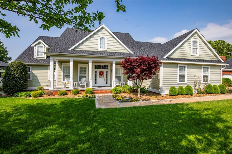 Showcasing panorama golf course views, this traditional home in Pinnacle Country Club offers classic design & finishes throughout. Beautifully manicured landscaping welcomes you to 5,553 sq ft 2-level home, situated on 0.33 acres. The foyer flows into the elegant living room & dining room captivating outdoor views with impressive windows, fireplace, built-in cabinetry & craftsman details. Transition to the family breakfast room + kitchen with access to outdoor balcony space for dining & entertaining amid the serene surroundings. On the opposite end of the home, enjoy 2 secondary bedrooms with full bath & primary suite with wall of windows, two closets, & bathroom with large bathtub, walk-in shower & vanity. Basement includes a bonus & family room, study, bedroom with full bathroom, fitness or media room, & additional walk-in storage. Highlights include a 2-car garage with additional golf cart garage, sink, built-in cabinetry for storage & stairs to impressive heated/cooled storage space above the garage.