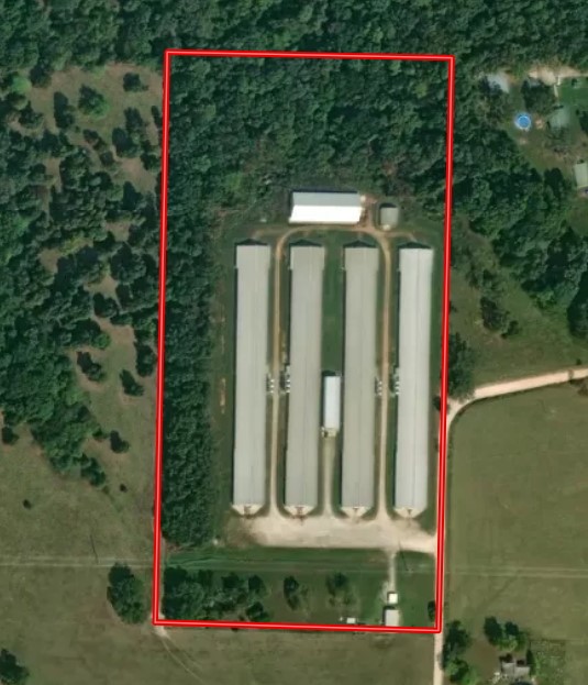 It can be hard to find excellent farms like this! They go fast when they enter the market! 2016 construction 66x600s with Simmons large bird contract for 7 years. Annual gross income about $420,000. 167,000 birds placed each flock and 4.8 flocks per year. Bio secure farm. No entrance without prior approval from owner and agent. This one is a winner, winner, chicken dinner!