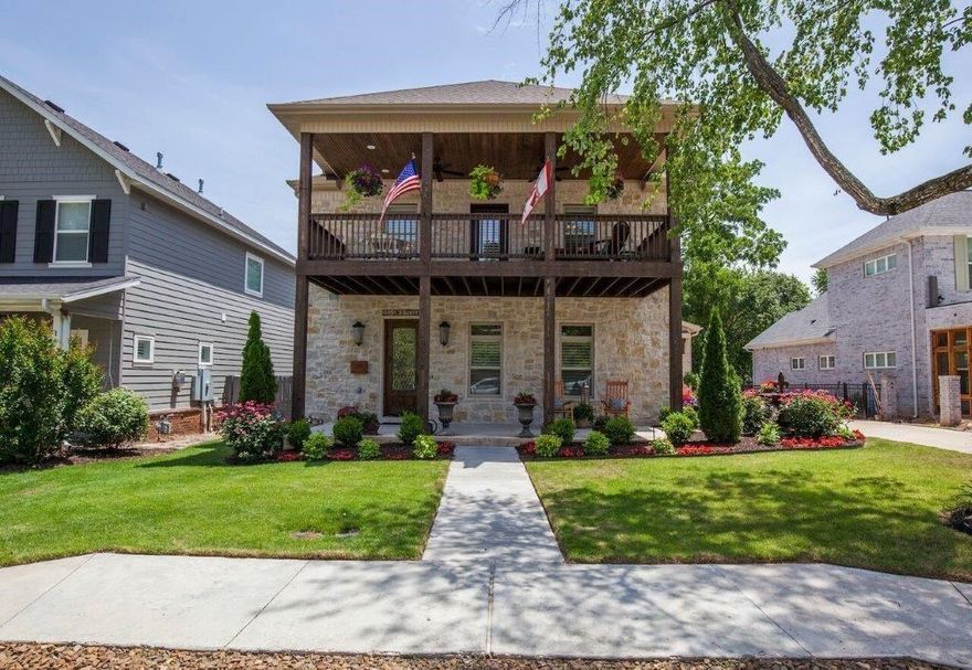 Custom southern living inspired home on most sought after block!  Features: 2 firep, 5 porches, wideplank floors, custom cabinets, commercial appliances, granite island in large chef's kitchen.  Main level master rare for downtown with marble bath.  Smart home with Nest thermostats, Phillips Hue lights and Zip panel sheathing for improved efficiency.  Detached nanny bungalow or as Airbnb revenue stream.  Oversized heated garage with guest parking.  Come walk the square!