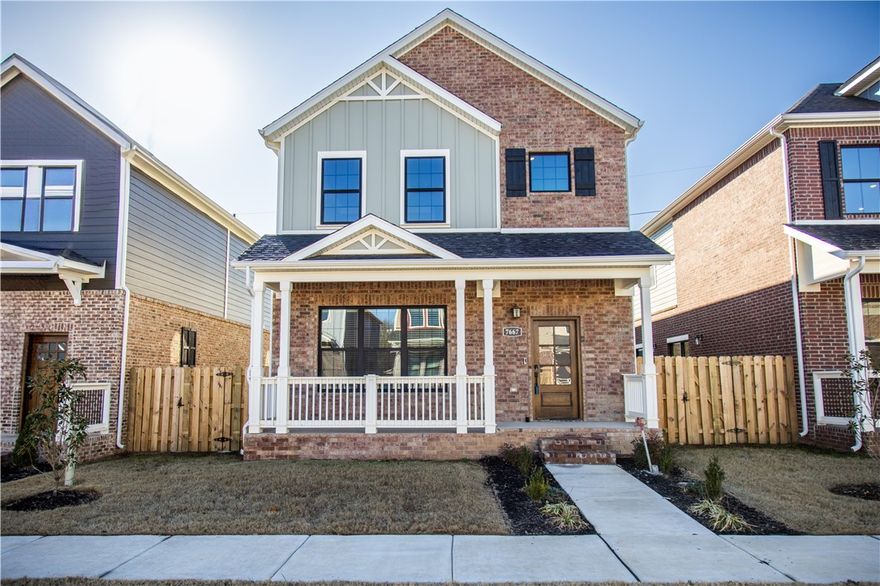 Step into this beautifully designed new 4-bedroom, 3.5-bath modern farmhouse, where thoughtful design meets upscale finishes. The open-concept living, kitchen, and dining areas are bathed in natural light, enhanced by soaring ceilings that create a bright and welcoming atmosphere. The gourmet kitchen boasts elegant finishes and fixtures, perfect for cooking and entertaining. The main level primary suite offers a peaceful retreat, while the upstairs bonus loft provides endless opportunities for a playroom, home office, or media area. With laundry hook-ups on both levels, this home is built for convenience and ease. Enjoy the outdoors with a charming covered front porch, a private side fenced yard, and the added benefit of a community park with a playground located just behind the home. A spacious 2-car garage completes the package. Conveniently located near HWY 112 and HWY 412, this home offers quick access to all of Northwest Arkansas, as well as nearby schools, shopping, dining, and more.