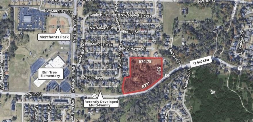Development potential centrally located 2 miles from the Bentonville City Square. Quick access to multiple thoroughfares. Highway frontage nestled among multiple desirable and established neighborhoods, adjacent to recently developed single and multifamily units, across from Bentonville School System’s Elm Tree Elementary and Ardis Ann Middle Schools as well as a new Circle K convenience store. Property has a north side elevation. An unusual opportunity located in a central part of Bentonville with easy access to Downtown and I-49. *Shown by appointment only.*