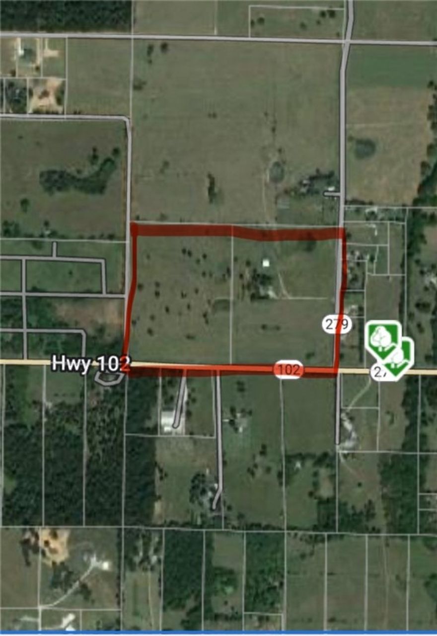 Great property with with lots of Highway frontage along HWY 102 and 279 in Centerton.  Has an older 2 bedroom one bath house that is currently being rented.