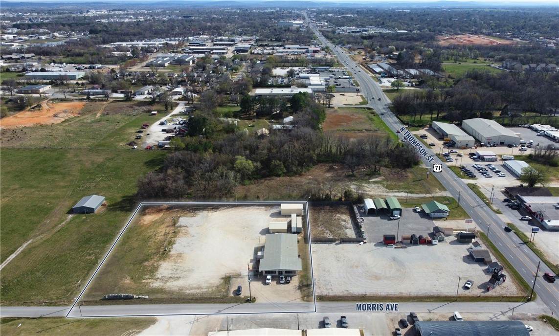 Total building sf: 5,720 sf
Property ac: 2.51 ac
Yard space: 1.51 ac
Asking price: $935,000
Grade level doors: 1 (10' x 12')
Dock level doors: 1 (standard dock)
Min wall height: 11'
Maximum peak height: 13' 7"
Clear span: 9' 10"
Parking spaces: 10
Property highlights:
3 mile drive to Interstate-49
2,500 sf of warehouse space
2,300 sf of office space
Four offices, one conference room, two bathrooms, and one breakroom