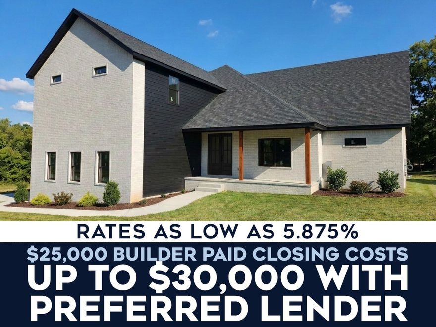 Experience luxury on 1-acre in North Rogers! This all-brick new home offers the perfect canvas for your dream lifestyle, with room for a shop and pool. The sprawling floor plan features 4 bedrooms, each with a private en-suite bath, plus 2 powder rooms for guests. The gourmet kitchen is a showstopper, featuring a massive 4x10 waterfall quartz island with wireless pop-up chargers, custom cabinetry, a gas range, and a walk-in pantry. Relax in the living room under soaring vaulted ceilings or retreat to the primary suite, which offers outdoor access and a spa-like bath with a freestanding tub, dual-head shower, and an expansive closet connected to the laundry. Upstairs, discover a 24x23 multipurpose bonus room and a dedicated 24x13 office. Enjoy outdoor living on the 33x16 covered patio. High-end finishes include wood flooring, a 984 sq ft 3-car garage, a tankless water heater, and fiber internet. Offering a $25000 builder credit for closing costs, and up to $5000 credit with preferred lender.