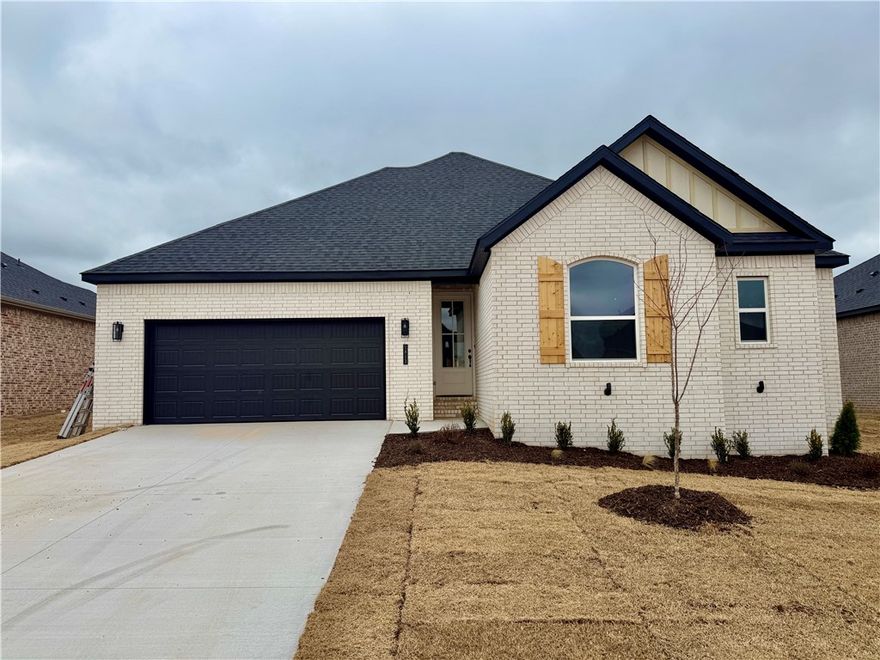 This beautiful 1,771 sq ft, single-story home combines timeless design with modern features. The open layout is perfect for comfortable living and entertaining. The main living areas feature LVP flooring in the kitchen, living room, dining area, and hallways, offering durability and modern style. Enjoy cooking with a gas cooktop and hood vented to the exterior for superior performance and ventilation. Bathrooms feature tile extending to the ceiling, creating a luxurious and easy-to-maintain finish. The insulated garage door and walls enhance energy efficiency and provide year-round comfort. Located in Yorktown, a growing community with convenient access to Northwest Arkansas amenities, this home offers quality, style, and functionality.For a limited time, Lower your interest rate with $7,500 from the builder + $2,500 appliance allowance + up to 4k in closing costs from select lenders. For a total of up to 14K with lender incentives. Fence, blinds, and gutters are all included.