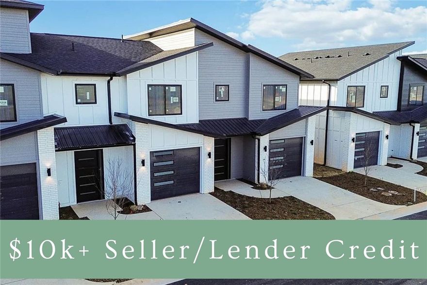 $10,000 Seller Concession plus preferred lender credit! Welcome to Parkside of Lowell — where contemporary design meets vibrant community living. These thoughtfully crafted luxury townhomes boast spacious open floor plans, finishes include quartz countertops, stainless steel appliances, & elegant oak-style vinyl flooring throughout. Energy-efficient, all-electric systems, comfort meets cost savings year-round. This is the Eli plan-with "Light" interior finishes. Perfectly positioned along the Razorback Greenway & surrounding the coming soon - Kathleen Johnson Park — future home of the exciting NWA Space & Science Center — Parkside offers unmatched access to outdoor living & convenience. Residents enjoy resort-style amenities, including a clubhouse, gym, pool, pickleball, basketball & more. No restrictions on short-term rentals, making Parkside a prime investment in the rapidly growing NWA region. Whether you're looking to live, rent, or invest — Parkside of Lowell is where it all. Photos are not of exact unit.