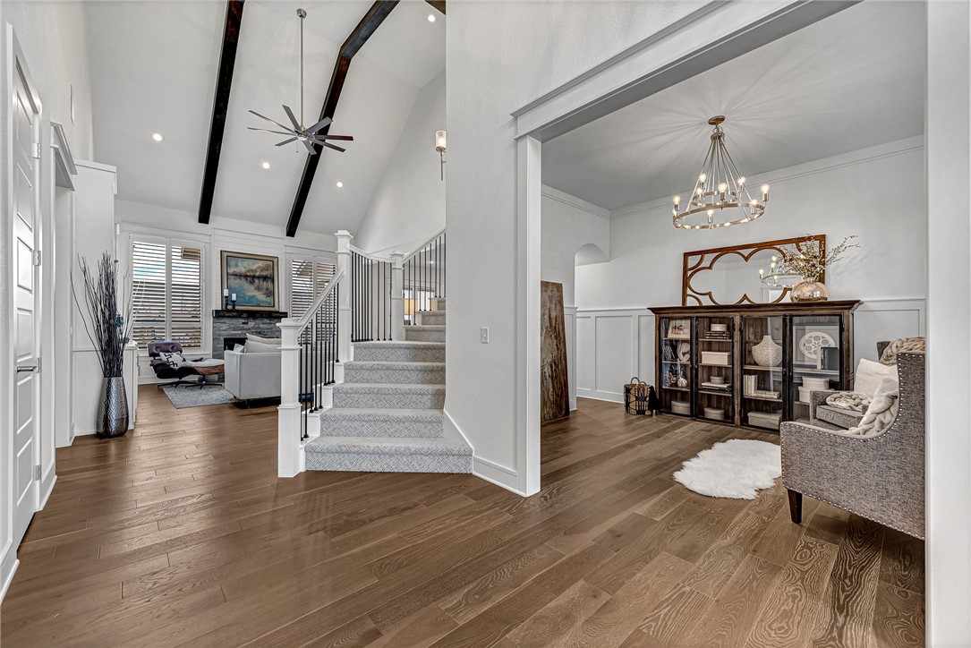 Welcome to this beautiful home in the sought-after Scissortail gated community. Designed with comfort and style in mind, this property offers everything you need for modern living.
The heart of the home is a bright, two-story living room with a stunning gas fireplace, flowing seamlessly into the kitchen and breakfast area. The kitchen features a large granite island, double ovens, a walk-in pantry, and abundant storage.
The main level includes a serene master suite for relaxing and a versatile secondary bedroom, perfect as an office or study. Upstairs, enjoy a spacious bonus room with a wet bar, ideal for a game room or media space, along with a guest bedroom featuring its own en-suite bath for added privacy.
Step outside to the covered patio overlooking a generous backyard, perfect for entertaining or relaxing.
Schedule your private tour today and experience this incredible home and lifestyle!