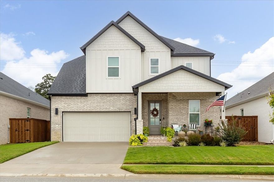 From the beautiful covered front porch to the large, covered patio in the back, this home is meant to be enjoyed inside and out! Like new with designer finishes throughout. Open floor plan with vaulted ceilings and custom beams on the ceiling. Chefs’ kitchen with gas cooktop, quartz counters, Frigidaire pro series appliances, and walk in pantry. French doors to the study on the main level. Primary suite on main level with beautiful primary bath that includes walk-in-closet connected to laundry. 3 additional bedrooms upstairs where you will find 9-foot ceilings and walk in closets.  See auroranwa.com for community amenities.