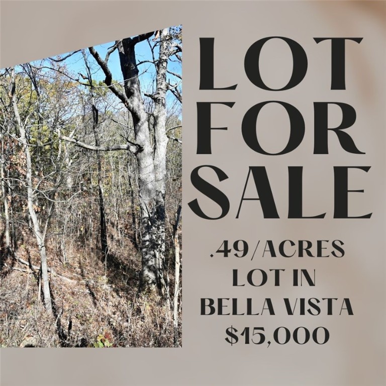 Discover the perfect setting for your future home on this stunning 0.49-acre lot nestled in the heart of Bella Vista, Arkansas. This expansive lot offers a prime location with convenient access to Bella Vista's scenic lakes and world-class golf courses, providing endless outdoor activities right at your doorstep. Whether you're an avid golfer, a fishing enthusiast, or simply looking to enjoy the natural beauty of Northwest Arkansas, this property is an ideal choice.
Located in a quiet, established neighborhood with paved road access and utilities nearby, this lot offers a unique opportunity to build in a thriving community known for its peaceful ambiance and natural surroundings. Imagine your custom-built home with views of lush greenery, with lakes and parks just minutes away. Embrace the Bella Vista lifestyle with boating, hiking, biking trails, and an active social scene, all just a short distance from your doorstep.