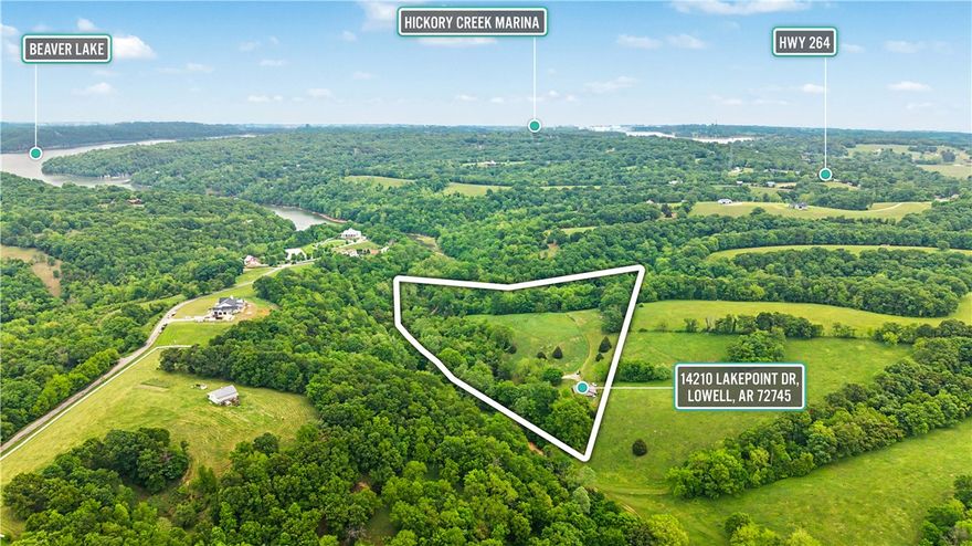 Discover 11.5 acres of breathtaking natural beauty with panoramic Beaver Lake views in a peaceful, secluded gated community. Tucked away at the end of the road, this rare property offers privacy, serenity, and multiple ideal building sites for your dream home. A spacious 40x50 barn/shop includes 440 sq. ft. of living quarters, perfect for guests, a weekend getaway, or temporary living while you build. Utilities are already in place with water, electric, and septic perc available. A wet-weather creek borders two sides of the property, adding to the tranquil setting. Whether you’re looking for a private retreat or the perfect place to build your forever home, this property offers stunning views, convenience, and endless potential.