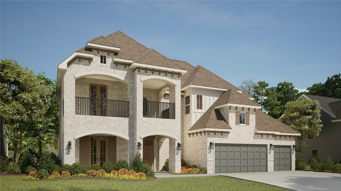 Introducing the Monroe, a grand two-story estate plan basking in natural light & timeless elegance. As you enter through the double front doors, you’re captivated by the cathedral ceiling & a welcoming living room that seamlessly connects to an outdoor patio. The open plan offers an easy transition into a designer kitchen adorned with a huge island that accommodates additional seating & a sunny breakfast nook. The formal dining room is accessible from the foyer, and the owner's retreat is discreetly located toward the back of the house. This space offers ultimate relaxation with a large walk-in closet and spa-like bathroom that includes a free-standing tub. The three-car garage is connected to a utility room and upstairs you will find a game room, three bedrooms, and two additional baths! It’s accompanied by a catwalk overlooking the grand two-story entrance, and a balcony off of the upstairs Bedroom 2.