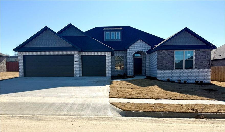 Beautiful new construction home in the heart of Cave Springs, AR, nearly complete and ready for its finishing touches! This thoughtfully designed 4-bedroom, 3-bath home features a spacious and functional layout with a 3-car garage, perfect for storage, hobbies, or extra parking. Enjoy modern finishes, open living spaces, and quality craftsmanship throughout. Ideally located right next to The Creeks Golf Course, this home offers scenic surroundings and a desirable lifestyle in one of Northwest Arkansas’s fastest-growing areas, with easy access to schools, shopping, and dining. New professional photos coming soon—don’t miss the opportunity to make this brand-new home yours! Agent owned.