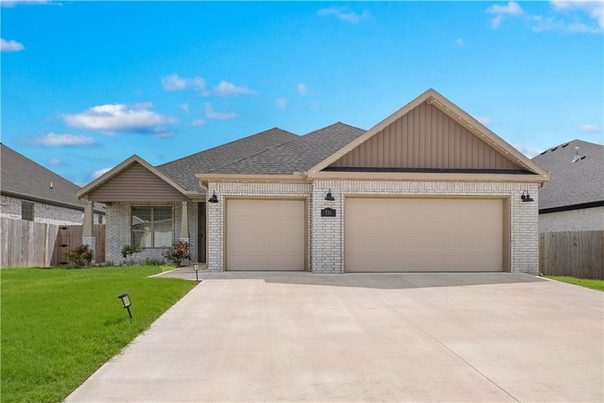 Built in 2023, this like-new 4-bedroom + office home offers 2,149 sq ft of modern living in Bentonville—without the wait (or the construction noise). The open layout features durable ceramic wood-look tile in main areas and cozy carpet in the bedrooms. A dedicated office makes working from home actually enjoyable. The spacious living, kitchen, and dining areas are perfect for everyday life and hosting. The primary suite includes dual closets—because sharing is overrated. Step outside to a large deck overlooking a generously sized backyard, ready for BBQs, relaxing, or letting pets run wild. North-facing for great natural light and designed for comfort and convenience. Move-in ready and close to everything Bentonville has to offer!