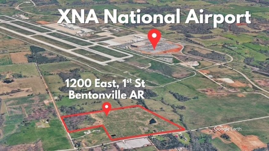 48.73 acres Located on Hwy 264 West of Cave Springs just past entrance to XNA airport.  HUGE PRICE REDUCTION. 48.73 Acres joins XNA Airport on 2 sides. 1529 feet frontage on Hwy 264 & 645 feet frontage on Pianalto Road.  Great Development potential. Older home and Barn on property but has no value. The new access road to XNA airport being built from US 412 Northern Bypass will give this property more accessibility to Northwest Arkansas and major highway arteries. (Parcel#22-00076-000)