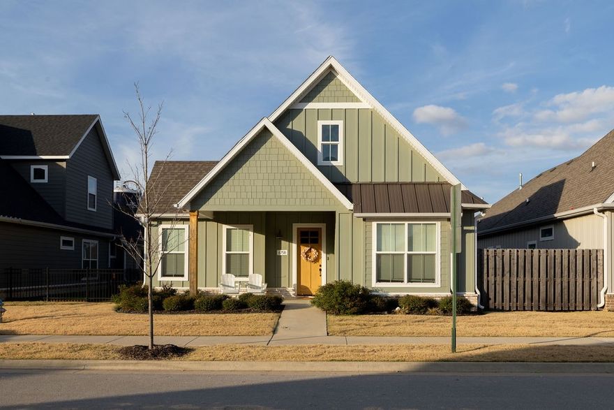 WOW!! This three bedroom two bath home is a gem! Hardwoods throughout. Eight foot interior doors. Split floor plan.  Large covered patio with cable and gas hookups, AND covered front porch.  Primary bedroom is oversized and flows seamlessly into primary bath which has a large upgraded shower with rainhead faucet, and additional shower head with wand.  Separate garden tub in primary bath is perfect for relaxing after a long day. The high end finishes and the open concept floor plan with thoughtfully laid out kitchen makes this Landmarc Custom Home a winner! Lots of closet space, attic storage and OVERSIZED two car rear load garage. POA covers lawn care and sprinklers.  Walking distance to the beautiful Shaw Park that has paved walking/running trail, tennis courts, dog park, playground, splash pad, and fishing ponds