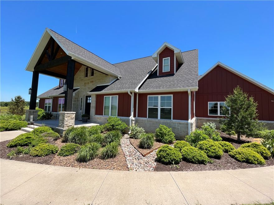 Custom designed home on 60 usable acres. Located east of Siloam Springs between 412 and 12 which makes getting to the corridor quick. 20 minutes to XNA. Main house is 4344 sf (4bed/3.5 bath) and Pool/Guest house is 1500 sf with its own full kitchen, bath, two beds and laundry. Great for guest, entertaining, In-Law Suite, or VRBO.  Shop is 2000 sq ft and one bay has enough room for RV parking with 30 amp plug. Shop also has 1500+sf of floored "attic" storage and a full bath. Property has producing fruit trees, raised garden, ponds, is fenced and cross fenced. House has concrete walk-in safe room with custom cabinetry. Home was built very energy efficient for the size. Agent owned. See ML 1266287 for home with more acreage. Do not drive up to home without an appointment