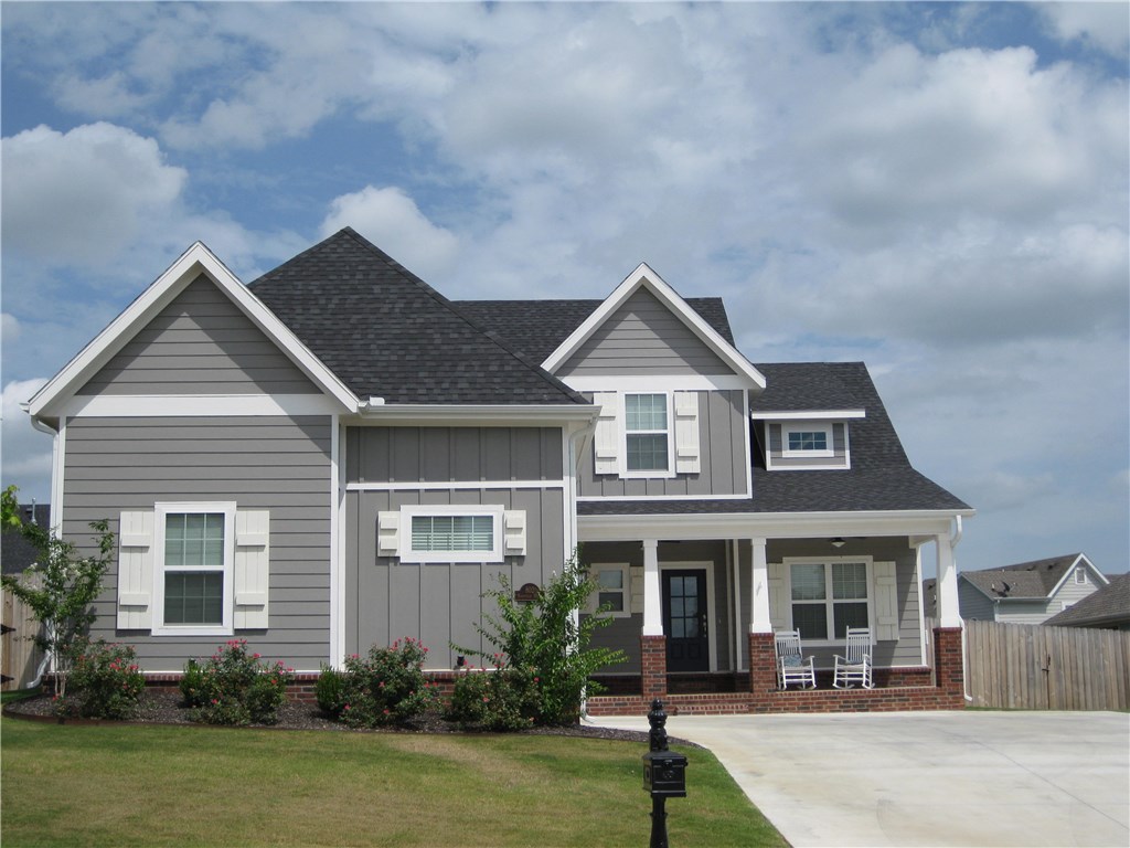 Better than new construction! This Craftsman-style home is just a little over a year old & looks & feels brand new. Come & enjoy cooking in this spacious kitchen, which is open to the living room, or relax on one of the two covered porches. Some features include ample cabinet space, hardwood flooring, vaulted ceilings, granite counters, and a formal dining room or office. The master feels like a fabulous suite. Home has an oversized 2.5 car garage with extra parking & well maintained yard that is fully fenced. This is a relocation property.