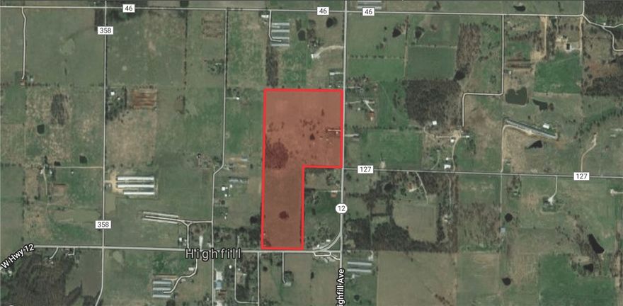 3 Parcels totaling 59.21 Acres. 2 access points from W Hwy 12. Water at the east & south boundaries of the property. Sewer is at the south boundary. Near the Northwest Arkansas National Airport & close to Bentonville. Metal building & windmill do not convey with the sale of the property.