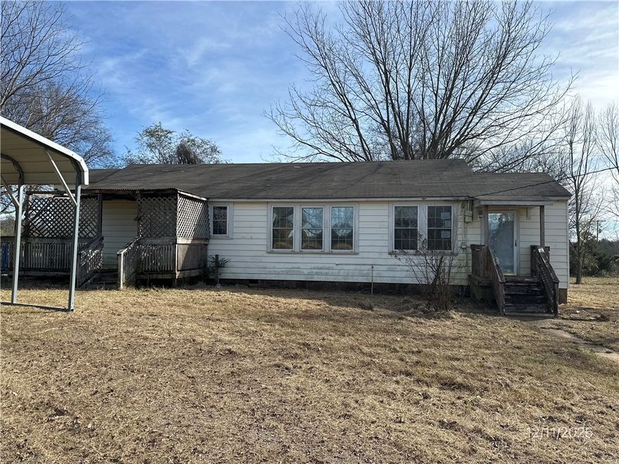 This could be a nice little farm house with some love. It has 4 acres with a open metal shop, a big barn and a storm shelter. The home has 3 bedrooms, 1 bath with a food pantry and a big dining room. This is a foreclosure and seller will not pay customary title policy, escrow fees, survey or transfer fees. POF or Pre-Qual letter dated 30 days or less required with offer. All offers must be submitted at www.vrmproperties.com. Agents must register as a user, enter the property address, and click on start offer.