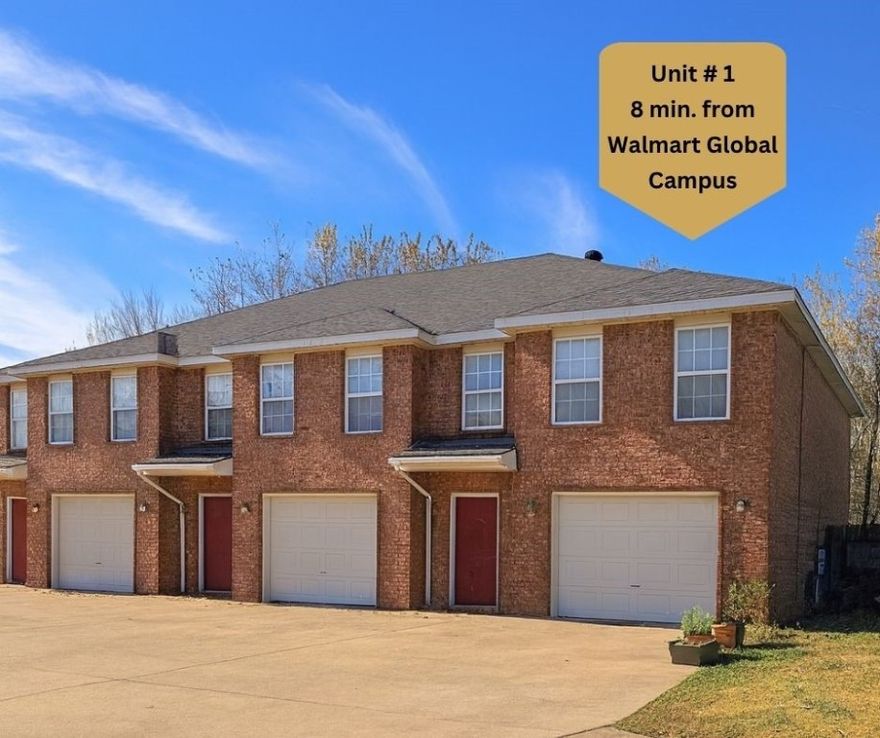 Welcome to the perfect blend of comfort & convenience! Vacant & ready for you to move in OR enjoy a
fully furnished option. Located just a short 8-minute drive from Walmart Global Campus, near Downtown
Bentonville, & the Airport. 3 bedrooms & 2.5 bathrooms, this townhome provides spacious living
arrangements for you & your loved ones. The primary bedroom even boasts a wonderful walk-in closet,
providing ample storage space for all your belongings. Not only does it provide a comfortable living
space, but it also offers a privacy-fenced backyard. All pets are welcome with negotiable terms, ensuring
that your furry friends can enjoy this home too. Parking will never be an issue with the convenience of a
one-car garage and plenty of parking spaces available. Whether you are looking for a short-term or long-term lease, we work with you to find the perfect arrangement. The refrigerator stays.