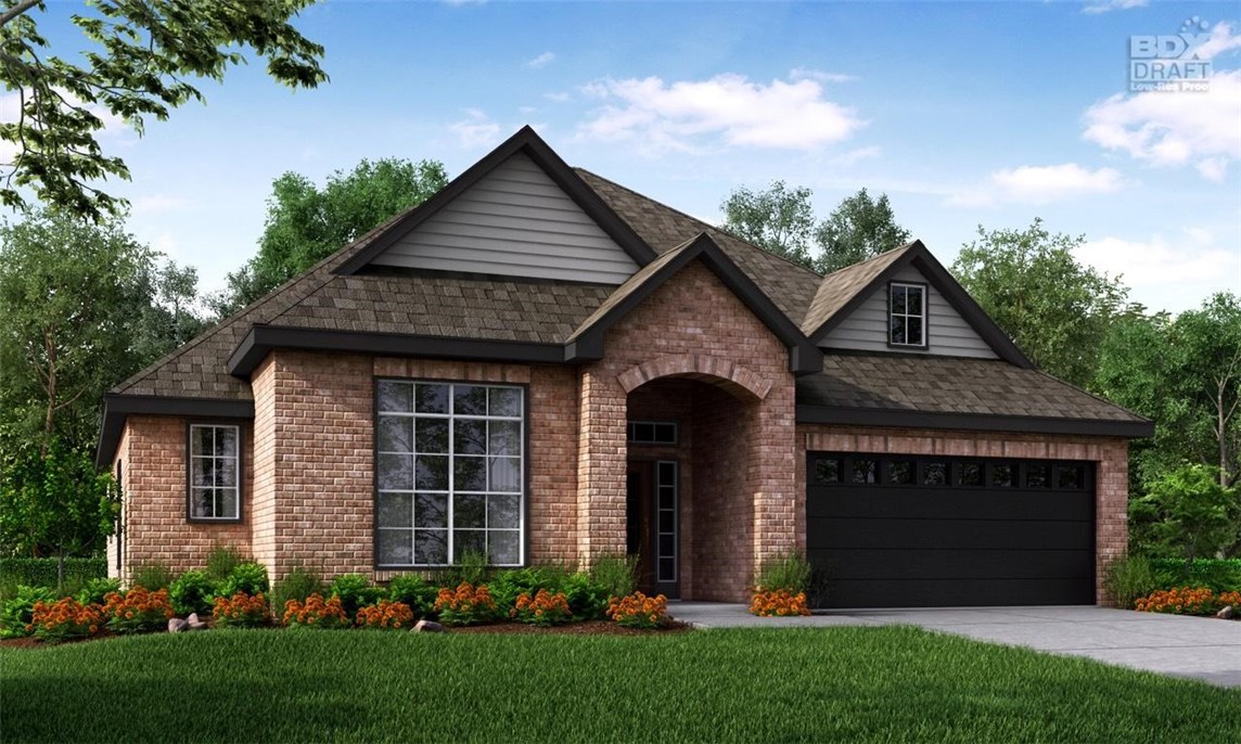 This 3 bed 2 bath home boasts beautiful crown molding, hardwood flooring in Living Room, Entry, Ceramic tile in Kitchen, & Breakfast Nook, granite counter tops, SS appliances including, gas Range, low e windows, landscaping package, fully sodded yard. Limited 1 yr builders warranty. Located in Cornerstone S/D complete with playground & community pool. Stock Photo of completed Groveland Plan. Hurry so you can personalize your exterior and interior colors from builders selection.