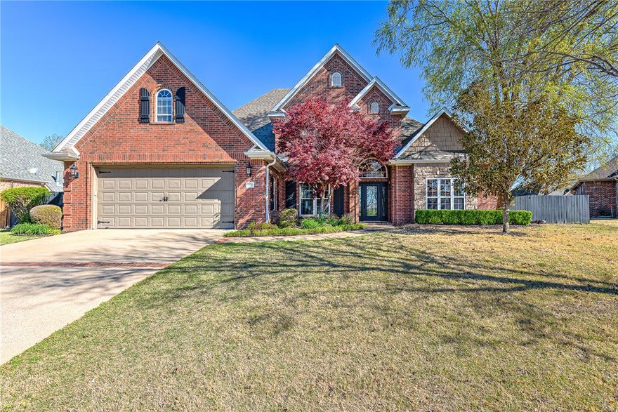 BENT TREE BEAUTY featuring gorgeous curb appeal and a BACKYARD OASIS that invites you to relax and entertain in style! Fabulous location just minutes from the entertainment district, Mt Hebron park, schools, Razorback Greenway, shopping, hospital & more! A beautiful foyer with barreled ceiling creates a grand entrance into the elegant and inviting interior. A dedicated office/study  and a spacious formal dining are located just off the foyer. An open living room w/ a wall of custom built-ins and fireplace walks out to the backyard paradise featuring a sprawling covered patio, lush landscaping, private in-ground pool, firepit and lots of green space. Open kitchen boasts stainless appliances with double ovens and pantry! Private primary suite with newly updated en suite bath plus two additional bedrooms on the main floor w/ full bath. Second level hosts a large bonus, 4th bedroom & full bath! Newer HVAC and roof plus new carpet and paint! This well-maintained home in the heart of SW Rogers has it all!
