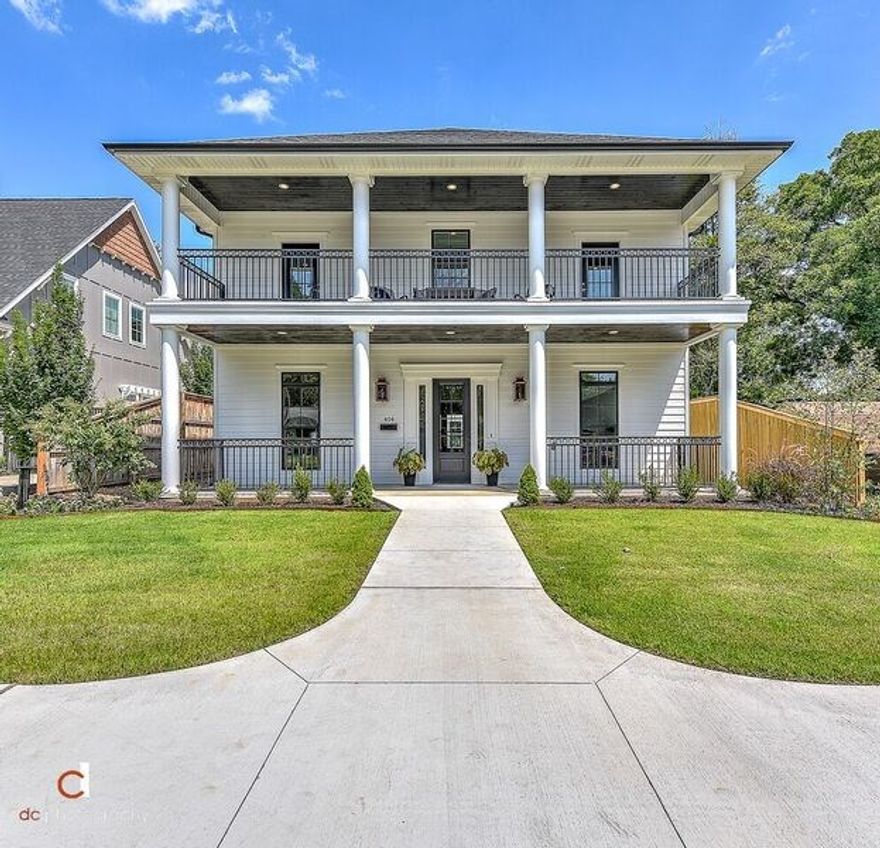 Amazing new southern colonial home in heart of Bentonville, easy walking distance to the downtown square and local amenities. Builder's personal design with high quality upgrades throughout. This showcase home begins with a chef's dream kitchen which includes Jenn-Air gas range and cooktop and appliances. 10' ceilings with custom trim, large formal dining room, extra-spacious master suite and closet, custom cabinets, extra large bonus with wet bar and private courtyard make this a must see home