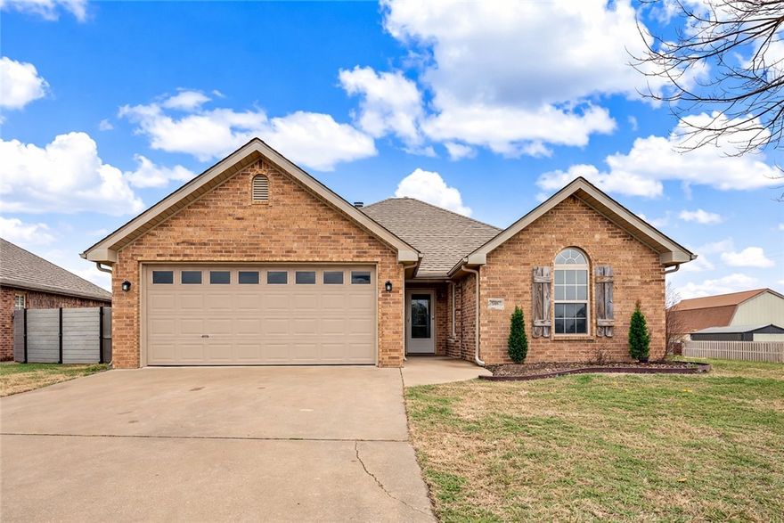 Priced under $300,000 in the highly sought-after Bentonville School District, this move-in ready home offers incredible value. Situated on an oversized corner lot with an all-brick exterior and great curb appeal, the home features a brand-new roof along with fresh interior paint and brand-new carpet throughout. Major updates include a new water heater and recently replaced HVAC for added peace of mind. The kitchen includes stainless appliances with a refrigerator, plus a new dishwasher, microwave, and oven. A front-loading washer and dryer are also included. Enjoy the expanded patio—perfect for entertaining, grilling, or relaxing in the spacious backyard. Conveniently located near schools, shopping, and everything Bentonville and Centerton have to offer. XNA Airport is only 6 miles away!